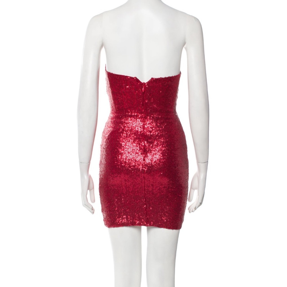 Red Sequin Strapless Mini Dress - Nookie